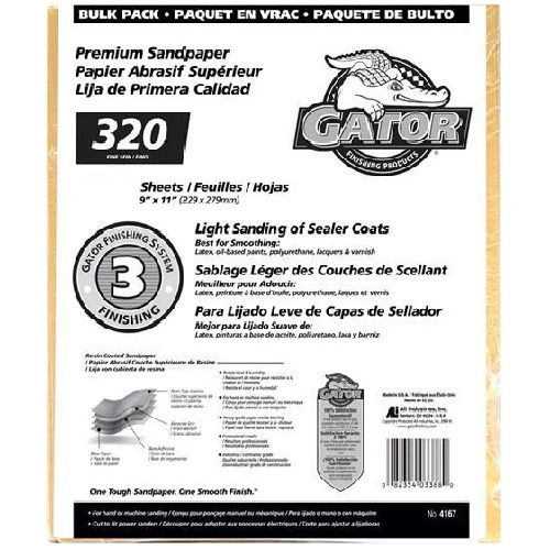 Gator Fine Premium Sandpaper 320 Grit - 120/Pack