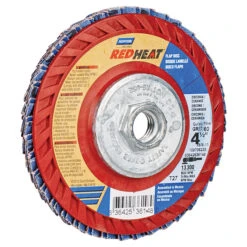 Norton RedHeat Type 27 Ceramic And Zirconia Abrasive Flap Disc - 4 1/2-in Dia - 5/8-11-in Arbor - 60 Grit