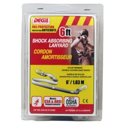 Degil Safety Lanyard - Black - Double Steel Locking - 900-lbs Load Capacity
