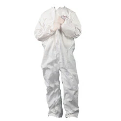 Degil Safety Protective Coverall - Disposable - White - Zippered Front