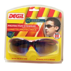 Degil Light-weight Safety Glasses - Nylon Frame - Polycarbonate Lenses - Scratch Resistant - Dark Red
