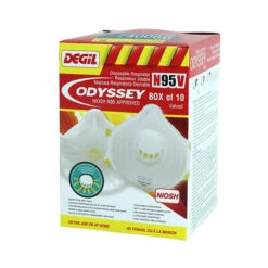 Degil Disposable N95 Respirators - Adjustable Strap - 10 Per Box - Valved