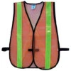 Degil Safety Hi-Visibility Traffic Vest - Bright Yellow Reflective Stripes - Orange Mesh - 25-Pack