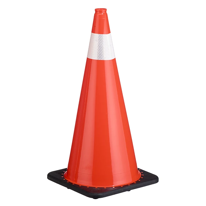 Degil Safety Traffic Cone - Orange - Reflecting Tape - 28-in H