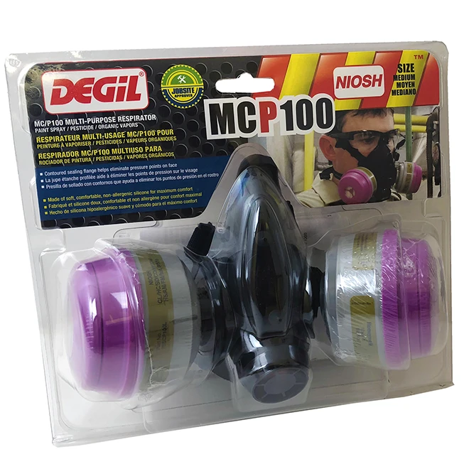 Degil Safety Respirator - Elastomer/Silicone - Reusable - 2 MCP100 Filters Included - Image 2